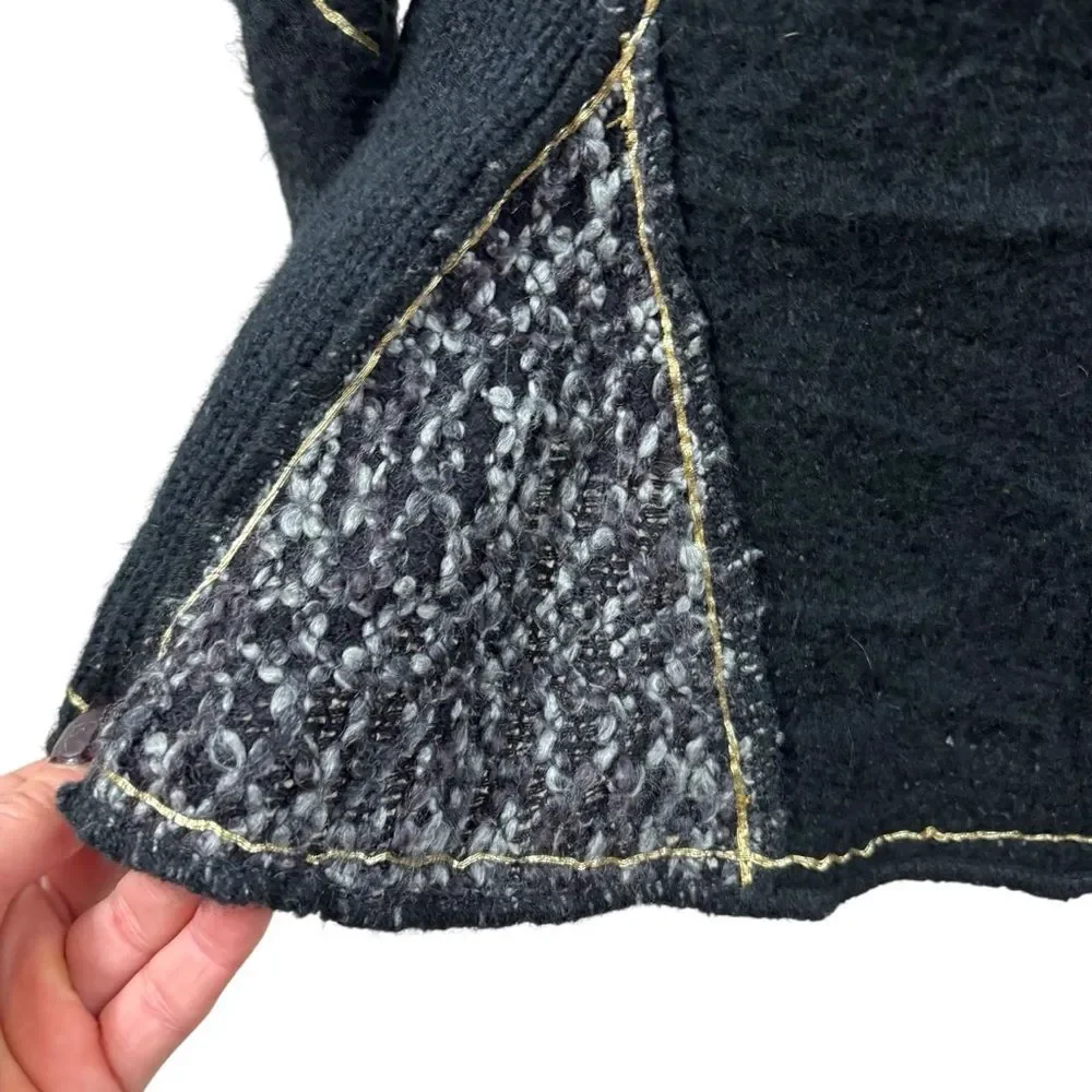 Brand new without Tags Sioni‎ Wool Mohair Blend Wide Collar Cardigan Size Small - Picture 3 of 12